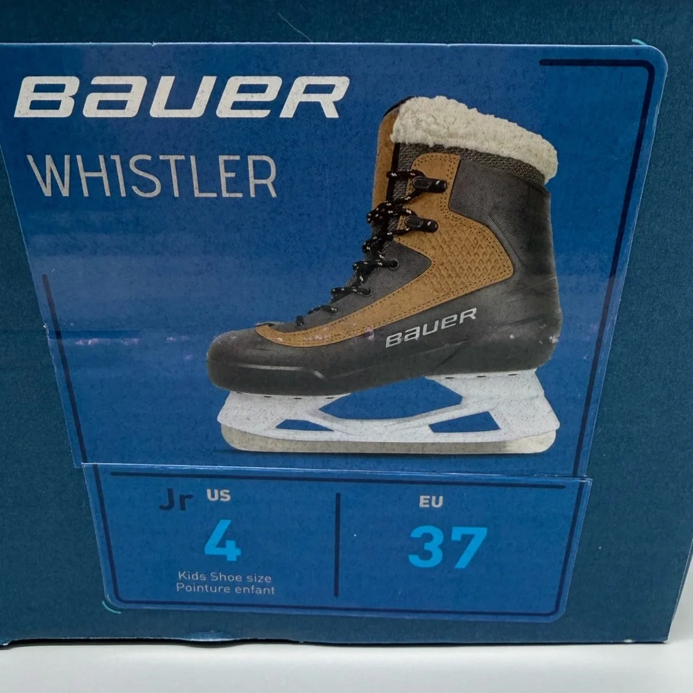 Bauer Whistler Lifestyle Brown Sherpa Collar Ice Skates JR Youth Sz 4 EU 37 NEW!